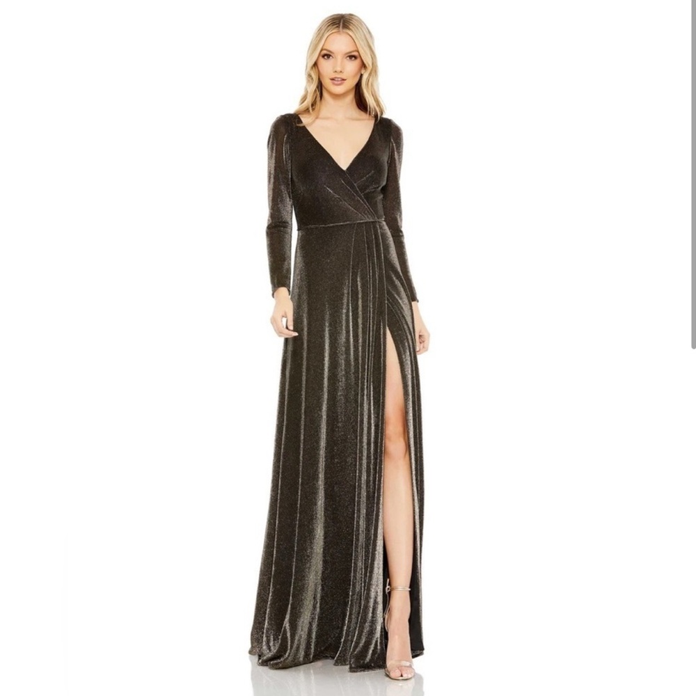 NWT Mac Duggal Ieena 49088 Faux Wrap A-Line Gown Sz 12
